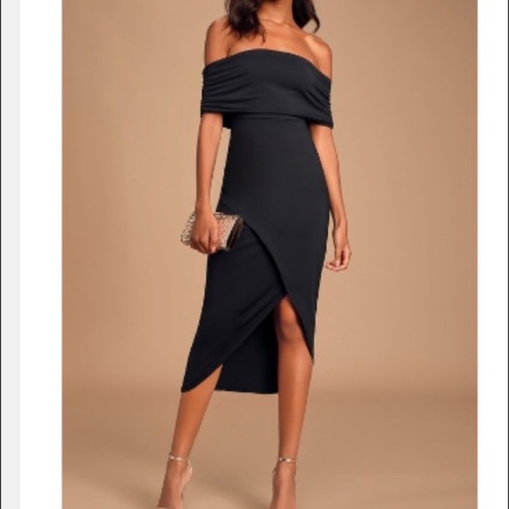 Lulus My Allure Off Shoulder Bodycon Midi Dress